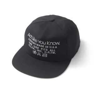 Act Like You Know / Instructions 5 Panel - Black