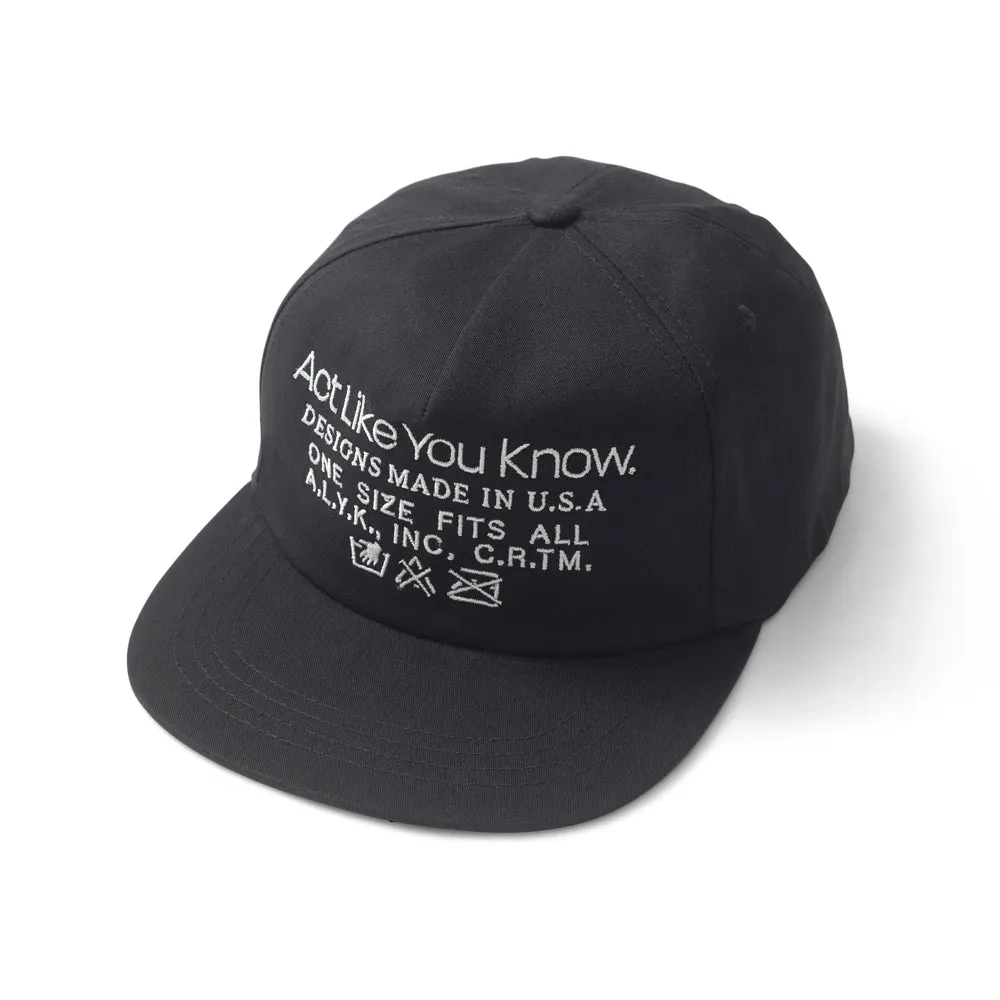Act Like You Know / Instructions 5 Panel - Black