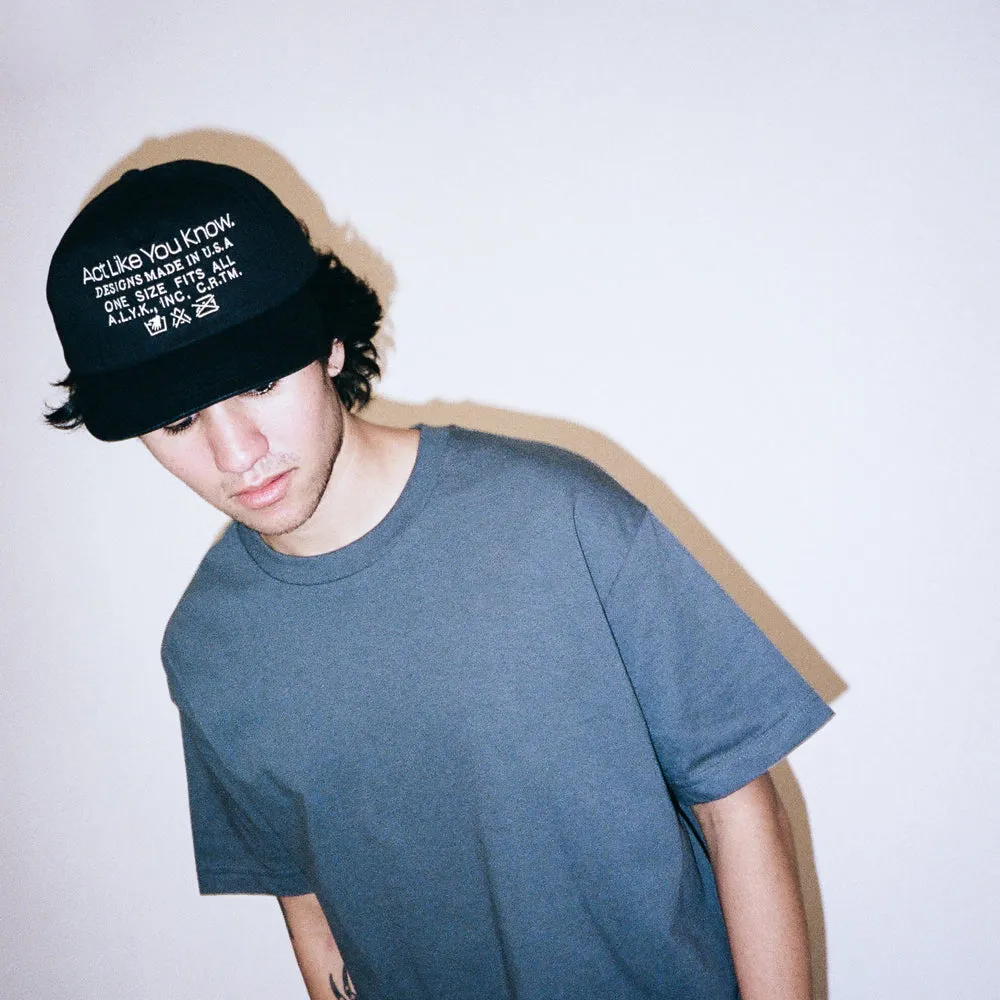 Act Like You Know / Instructions 5 Panel - Black