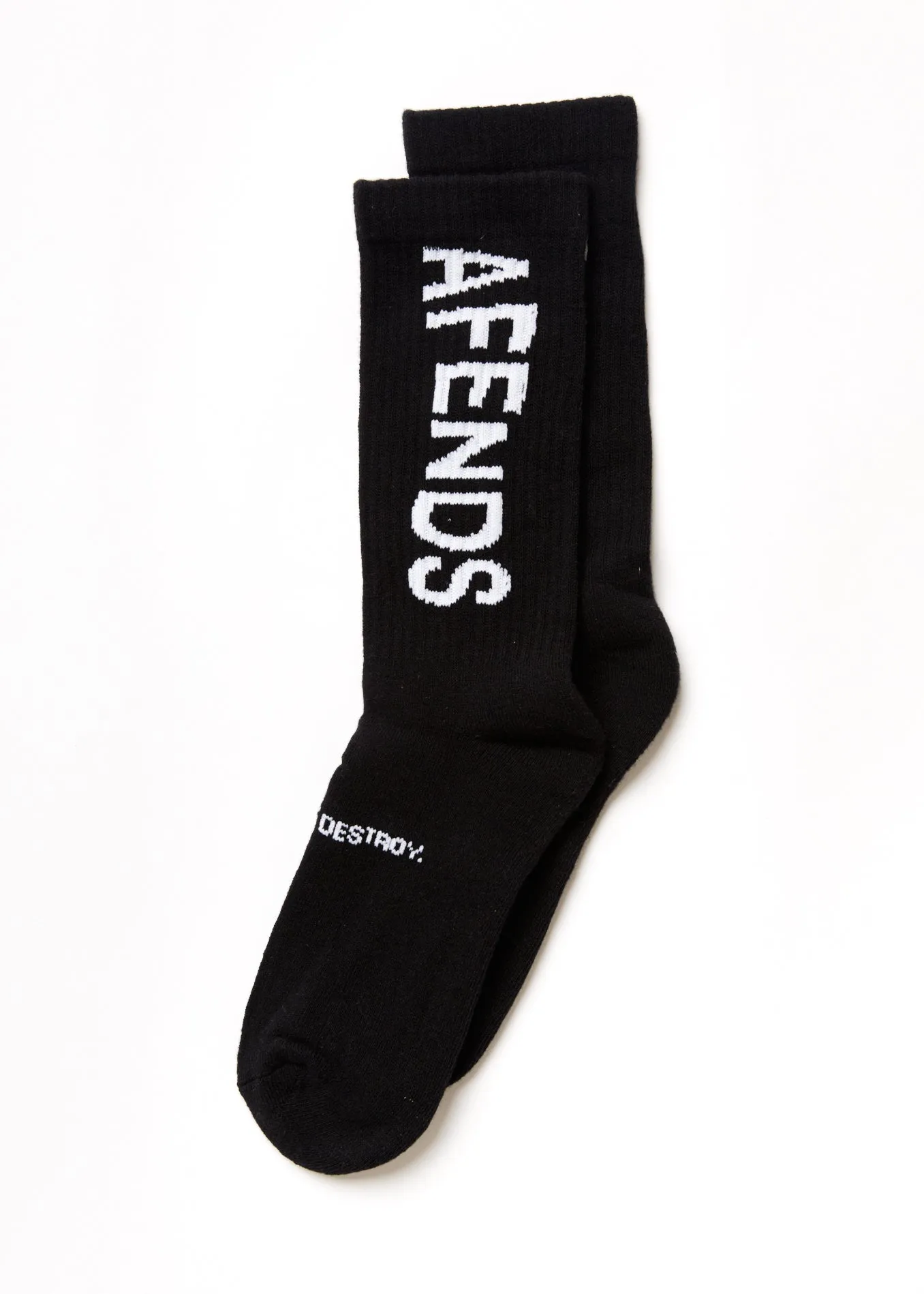 Afends Unisex Spaced Out - Recycled Crew Socks - Black