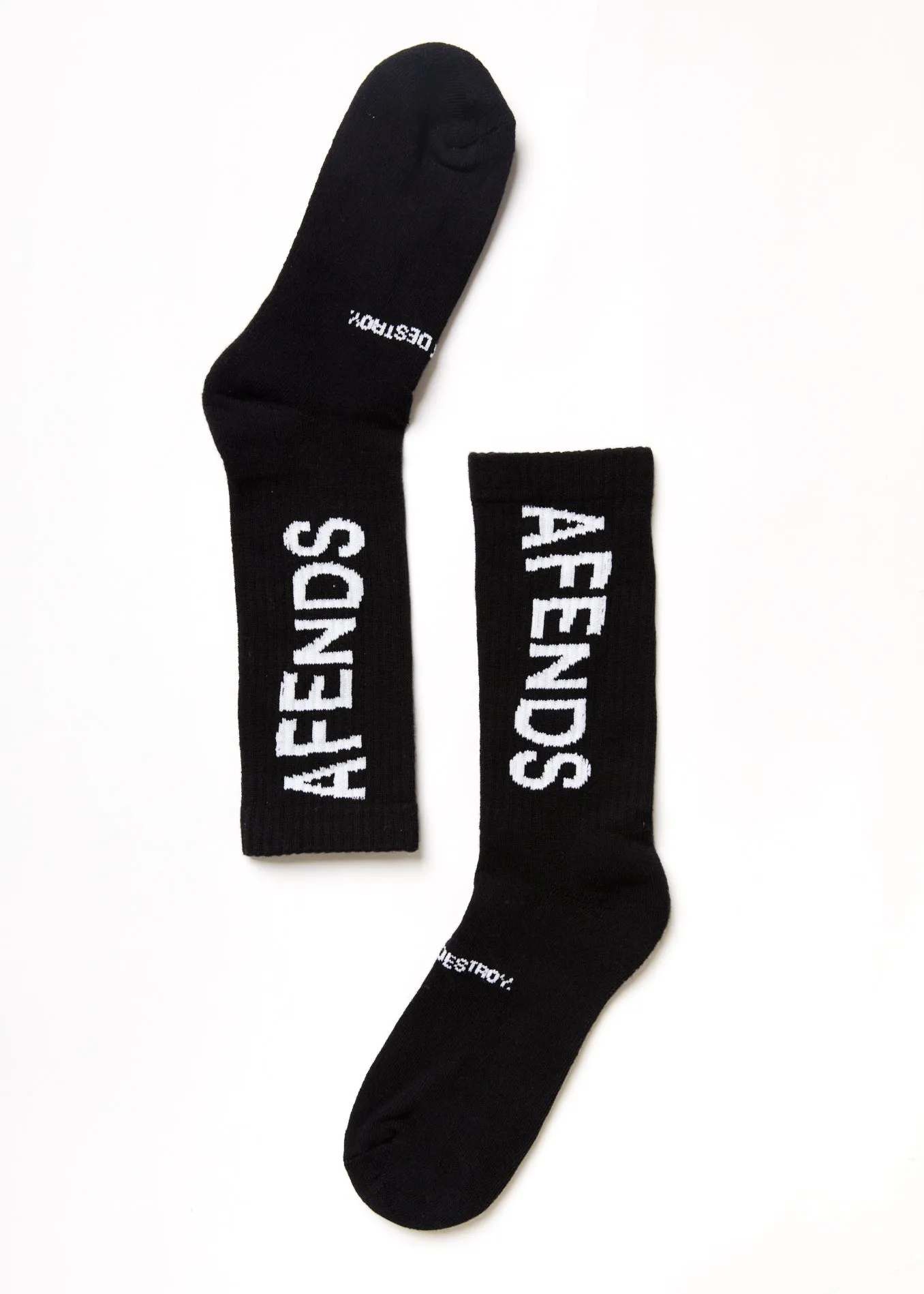 Afends Unisex Spaced Out - Recycled Crew Socks - Black