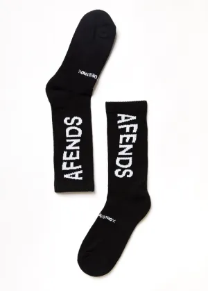Afends Unisex Spaced Out - Recycled Crew Socks - Black