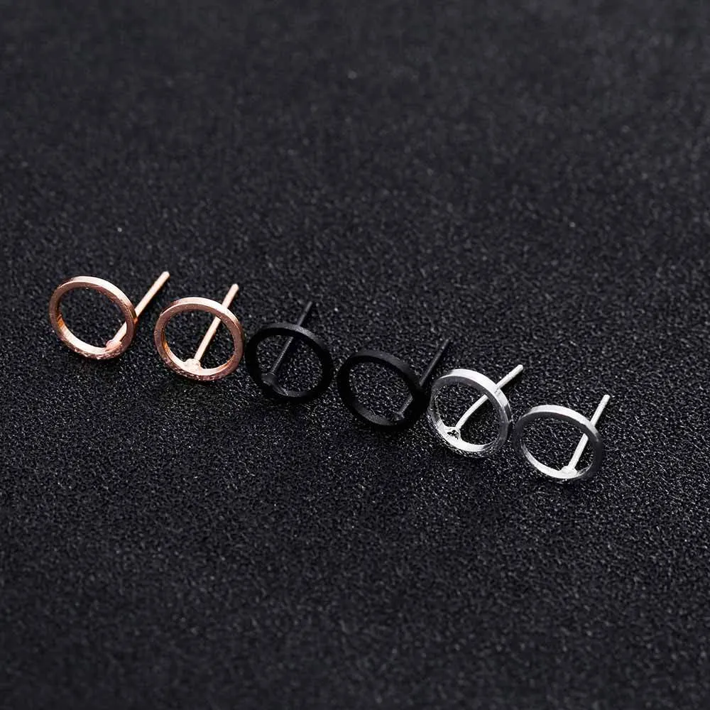 Best selling NEW Women Fashion Simple Gold Silver Stud Earring Retro Circle Earring Jewelry