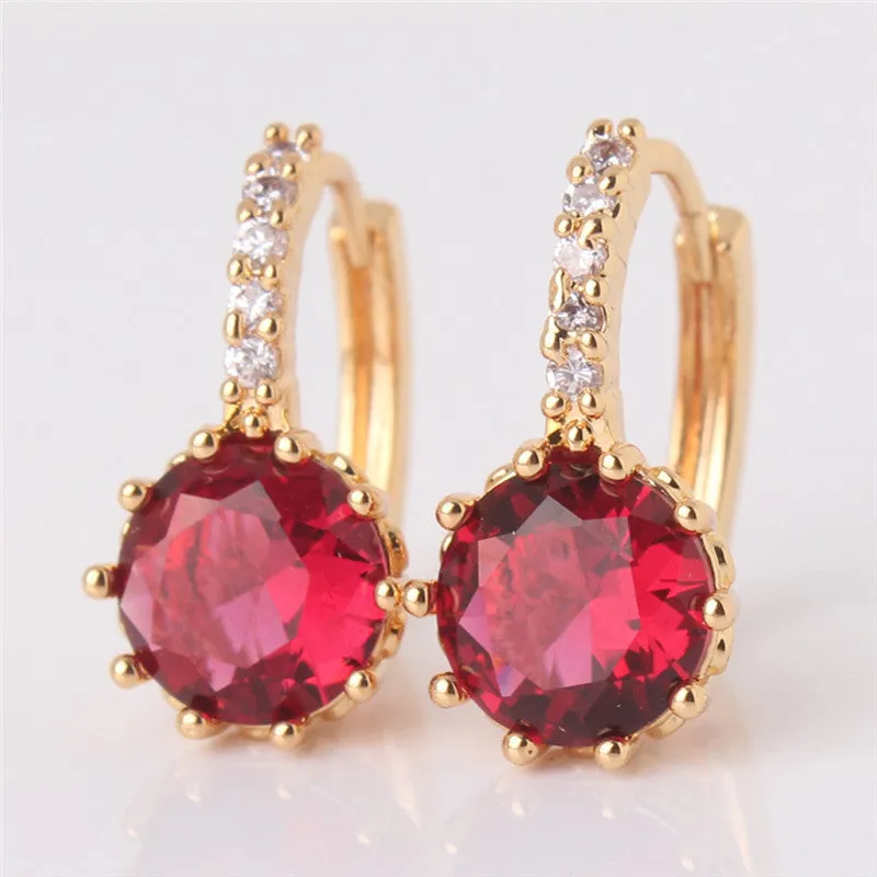 Earring Women Gold Plated Hoop Earrings Zirconia Attractive Jewelry for Women Brinco