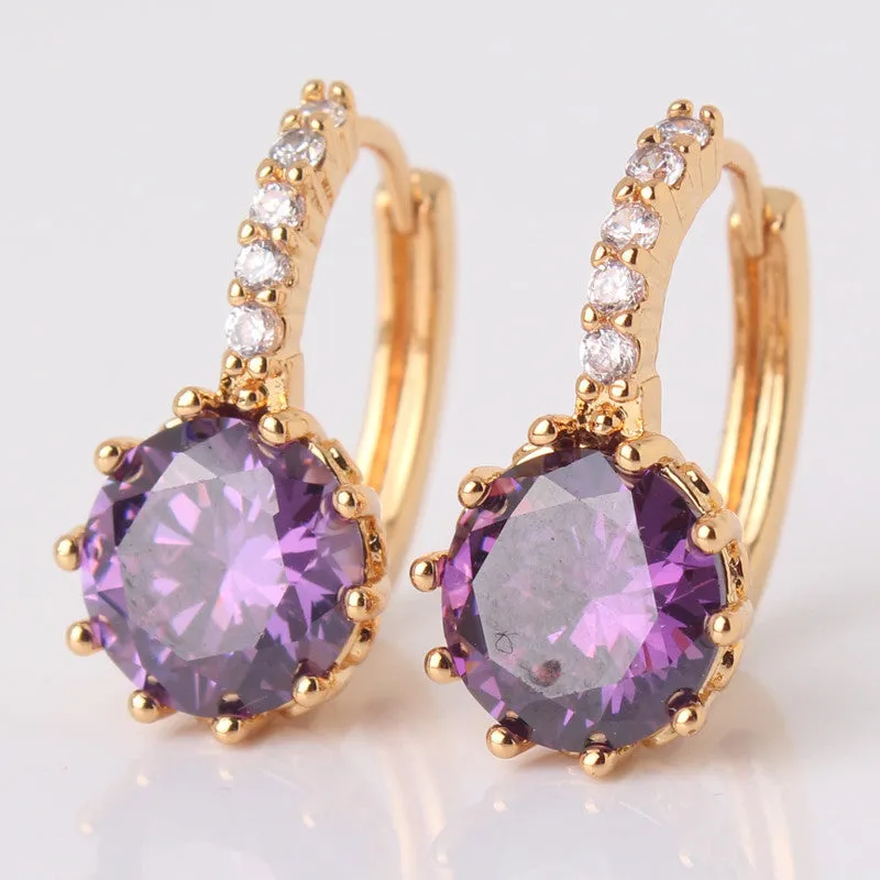 Earring Women Gold Plated Hoop Earrings Zirconia Attractive Jewelry for Women Brinco