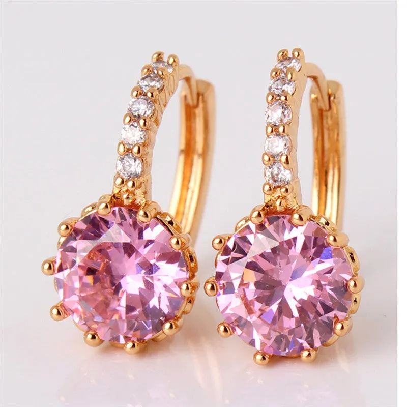 Earring Women Gold Plated Hoop Earrings Zirconia Attractive Jewelry for Women Brinco