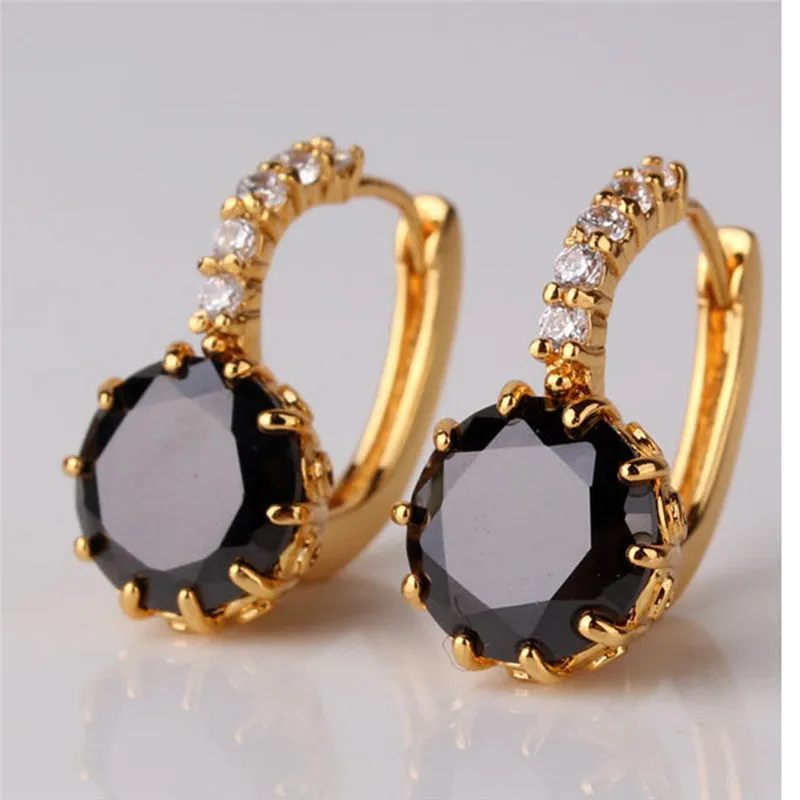 Earring Women Gold Plated Hoop Earrings Zirconia Attractive Jewelry for Women Brinco