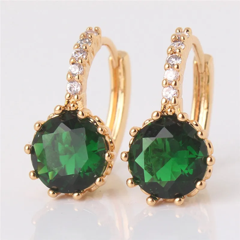 Earring Women Gold Plated Hoop Earrings Zirconia Attractive Jewelry for Women Brinco