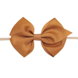 Ella Grosgrain Bow Nylon Headband - Copper