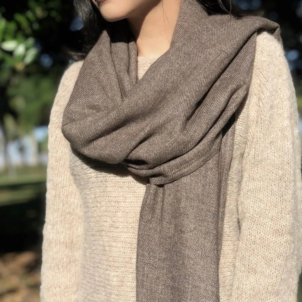 Espresso Handloom Cashmere Scarf - From Himalaya