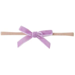 EVIE Velvet MINI Bow on Skinny Nylon Headband - Lilac
