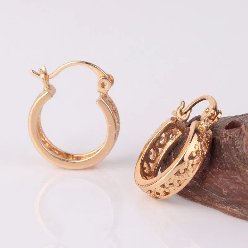 Fashion Classic Hollow Out Round Hoop Earring For Women High Quality Brinco Earings Ladies Jewellery