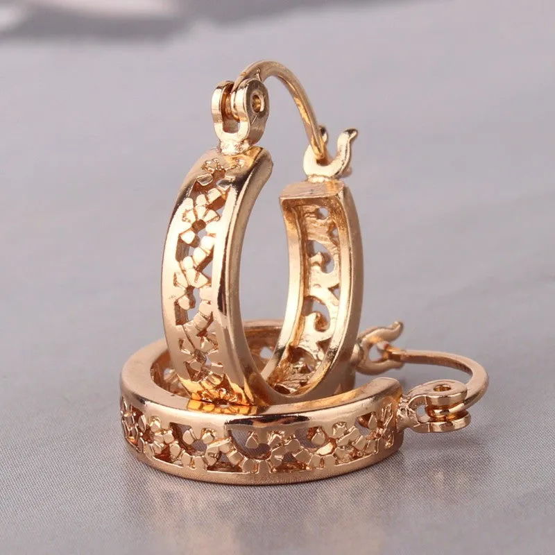 Fashion Classic Hollow Out Round Hoop Earring For Women High Quality Brinco Earings Ladies Jewellery