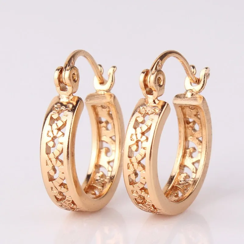 Fashion Classic Hollow Out Round Hoop Earring For Women High Quality Brinco Earings Ladies Jewellery