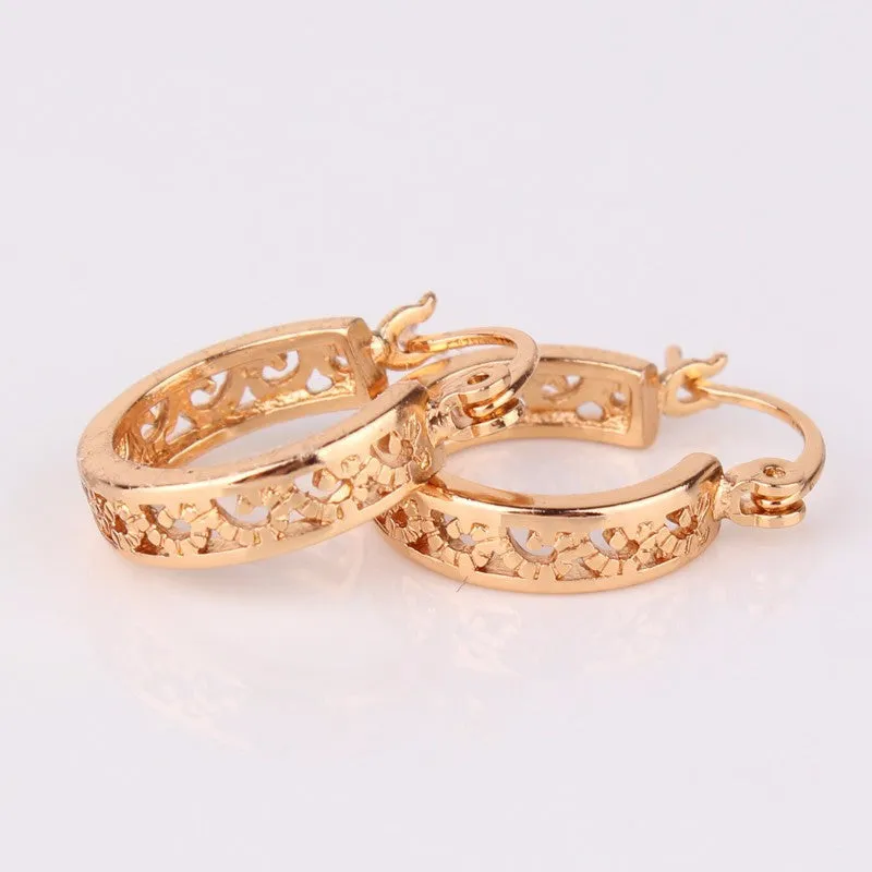 Fashion Classic Hollow Out Round Hoop Earring For Women High Quality Brinco Earings Ladies Jewellery
