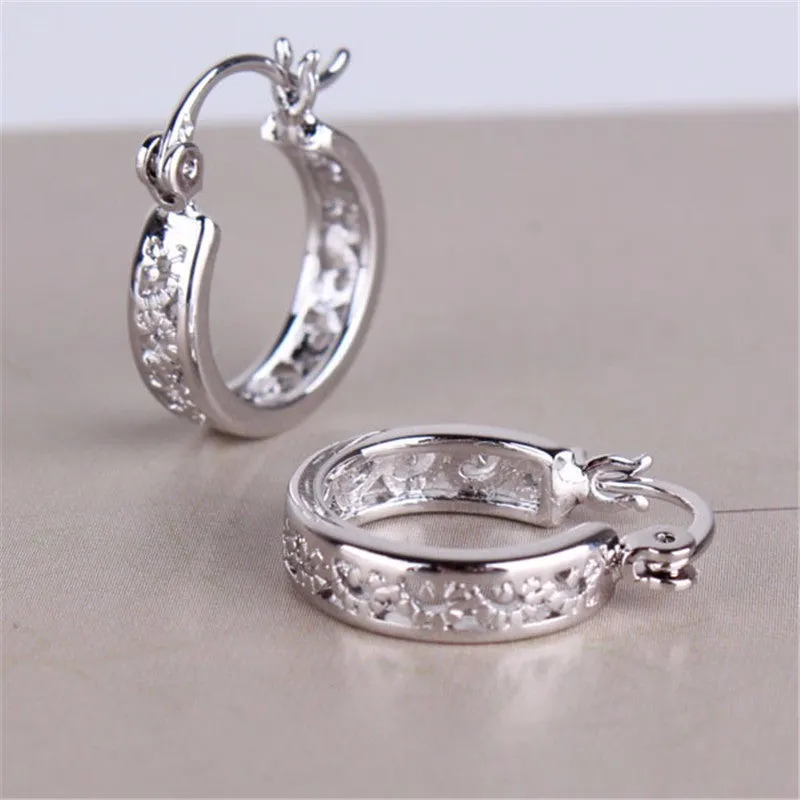 Fashion Classic Hollow Out Round Hoop Earring For Women High Quality Brinco Earings Ladies Jewellery