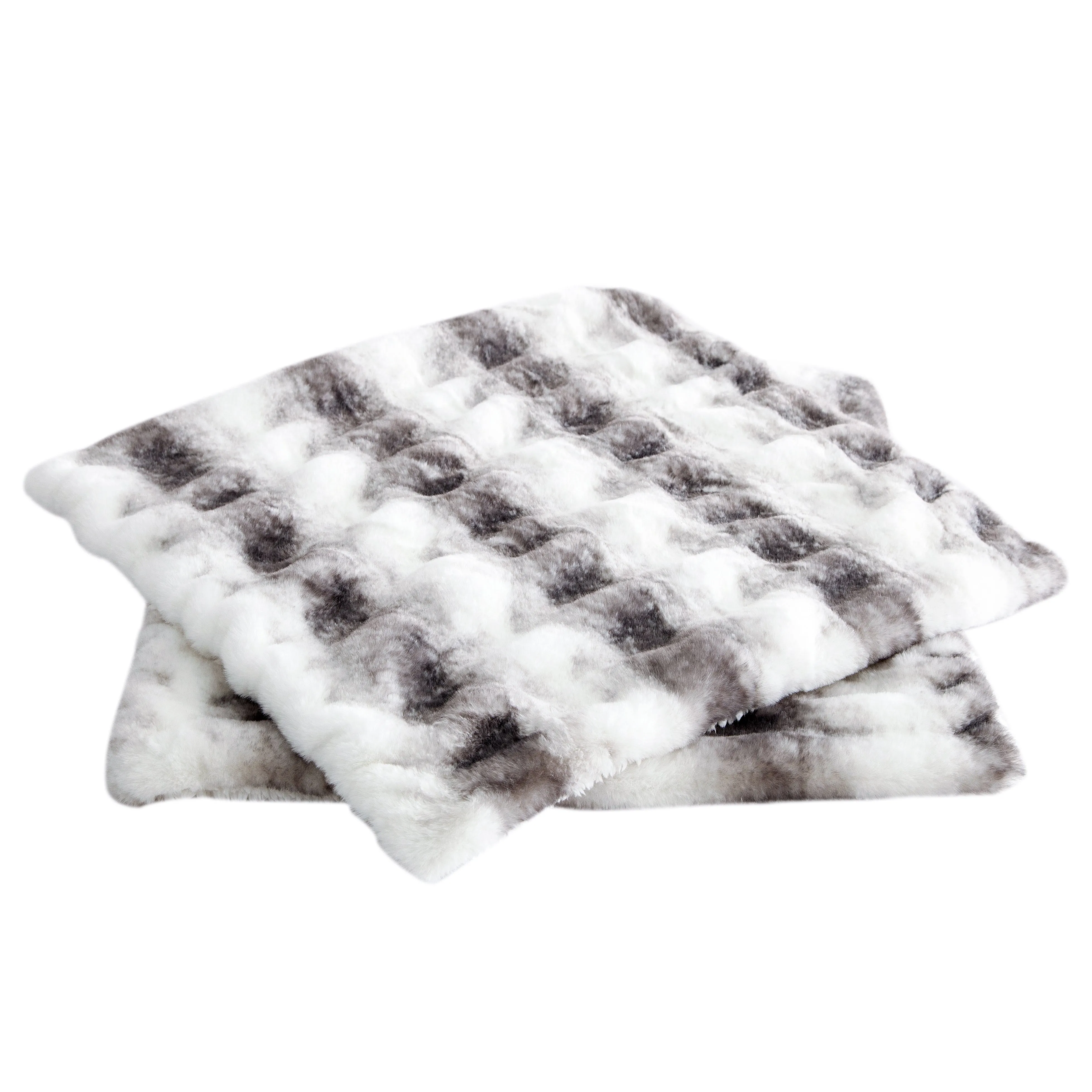 Faux fur Shar Pei 2 Piece Decorative Pillow Covers (20" x 20")