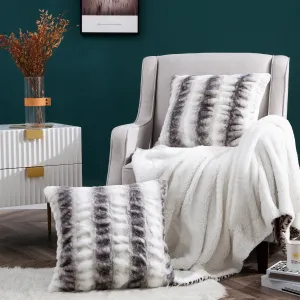 Faux fur Shar Pei 2 Piece Decorative Pillow Covers (20" x 20")