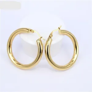 Gold Round Hoop Earrings