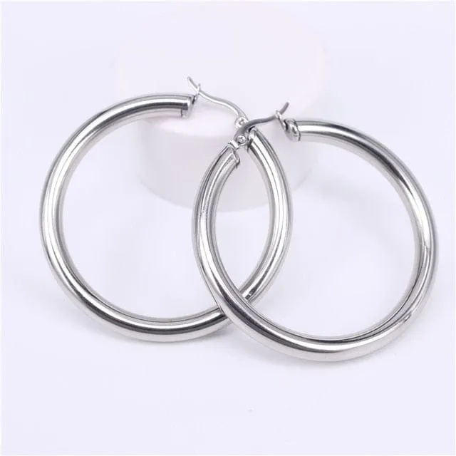 Gold Round Hoop Earrings
