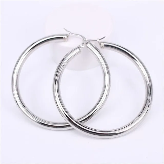 Gold Round Hoop Earrings