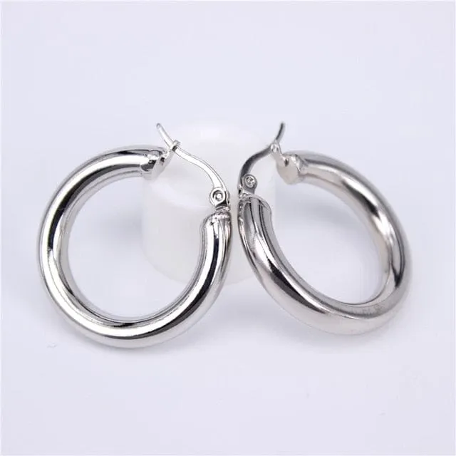 Gold Round Hoop Earrings