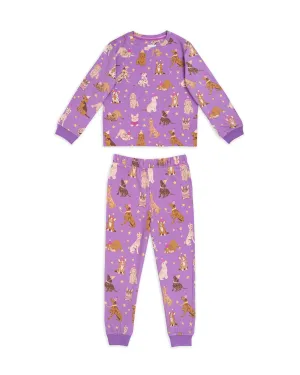 Kids Party Dogs Print Long Pyjama Set