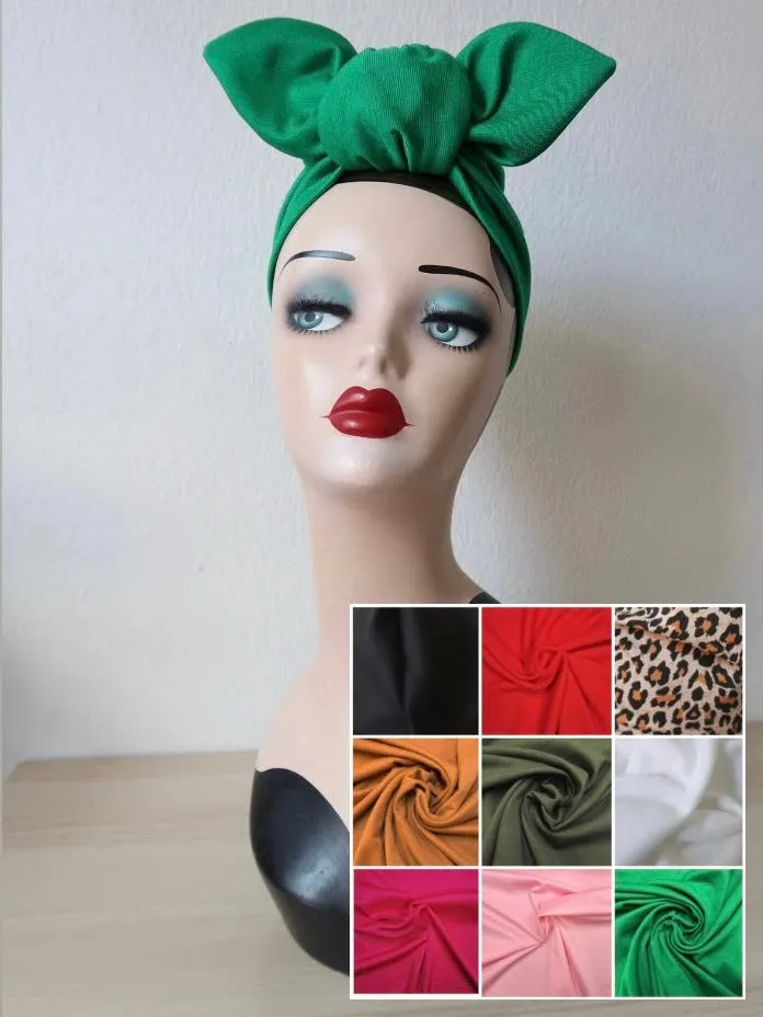 Landgirl 1940s Pre-tied Stretchy Headband in 9 Colours (made to order)