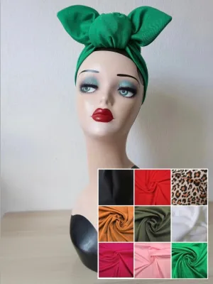 Landgirl 1940s Pre-tied Stretchy Headband in 9 Colours (made to order)