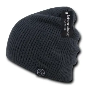 Paris Long Beanie Thick Knit Double Lined Warm Soft Cuffed Uncuffed Caps Hats