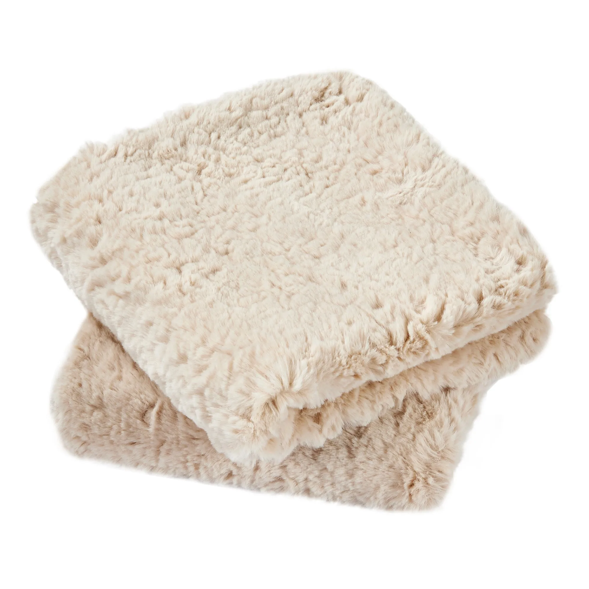 Rabbit Faux fur 2 Piece Decorative Pillow Covers (20" x 20")