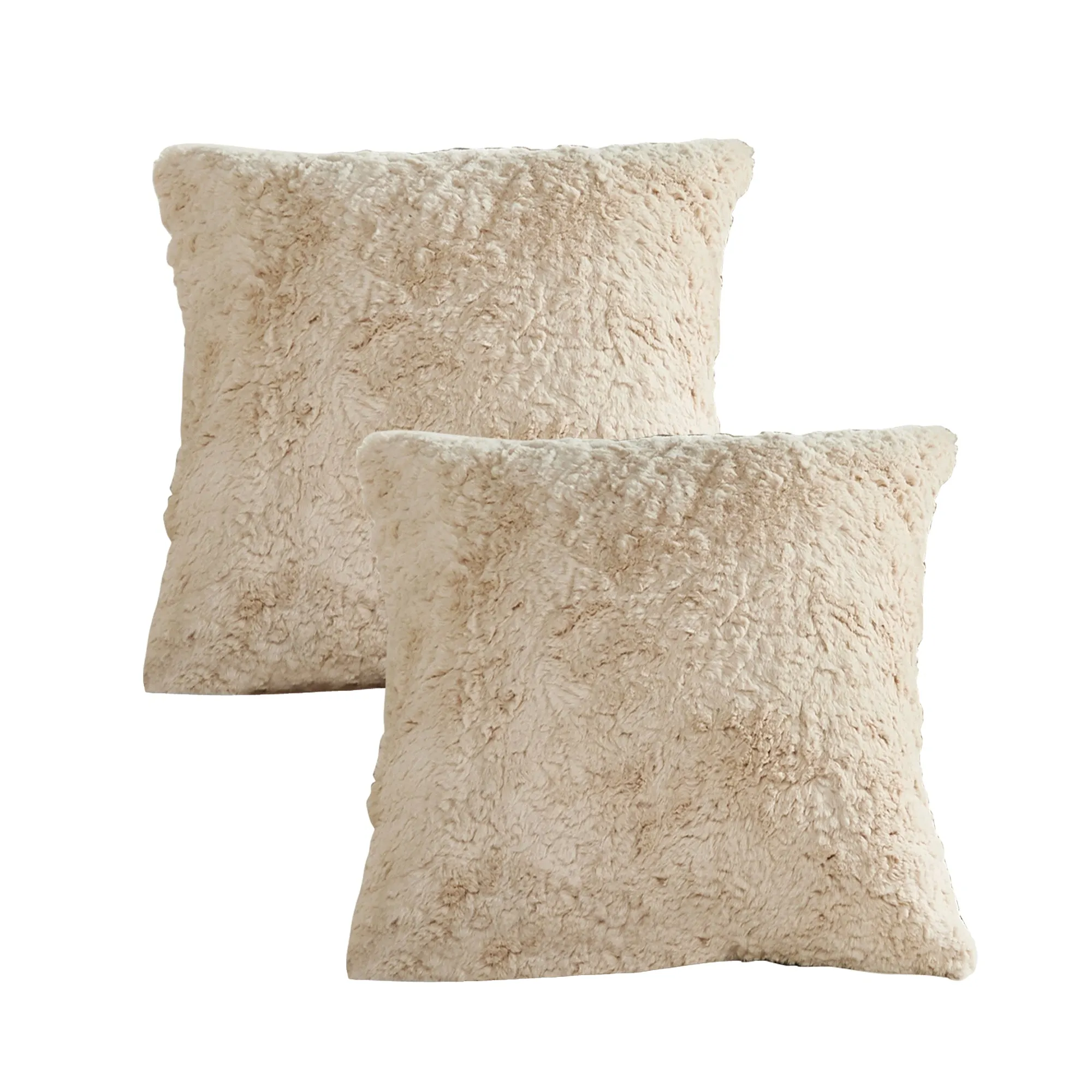 Rabbit Faux fur 2 Piece Decorative Pillow Covers (20" x 20")