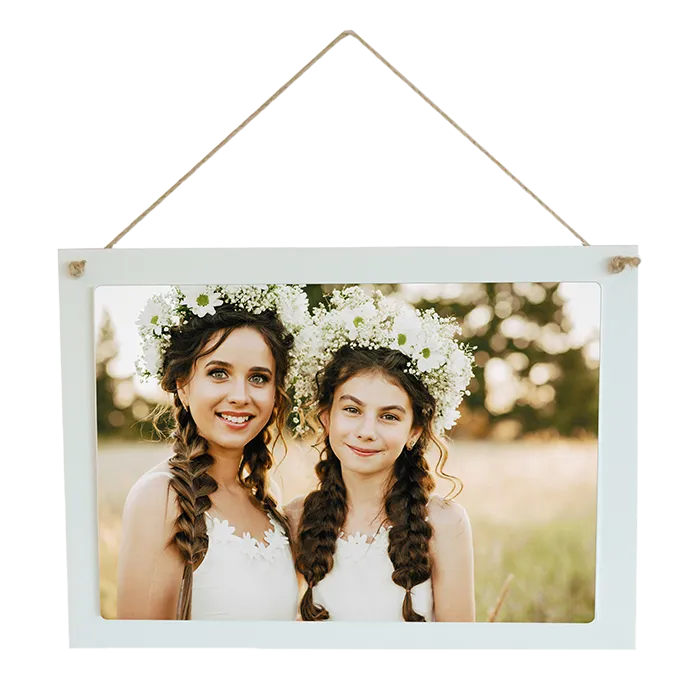SUBLIMATION WHITE COATED WOOD RECT. HANG SIGN 12.12" X 8.58"
