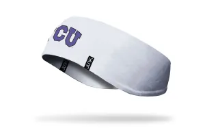 TCU: Logo White Ear Warmer