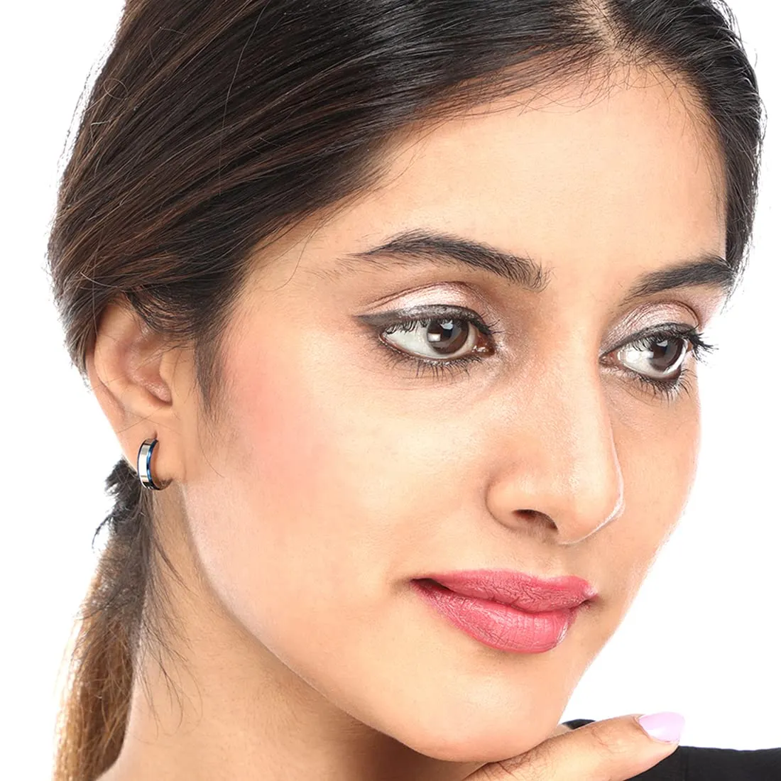 Yellow Chimes Hoop Earrings for Women Stainless Steel Silver Huggie Hoops Earrings for Men and Women